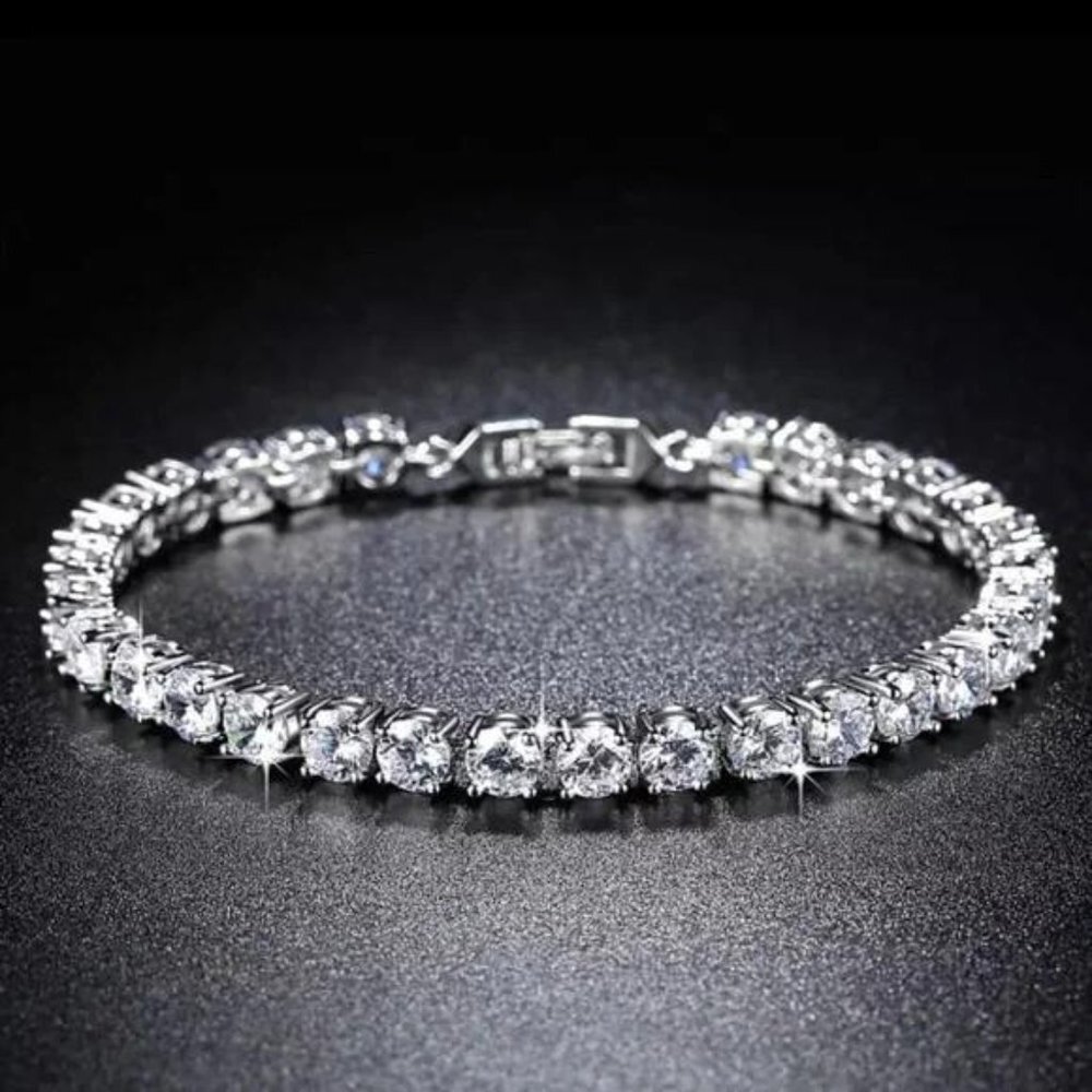 NEW 5MM 925 STERLING SILVER TENNIS BRACELET